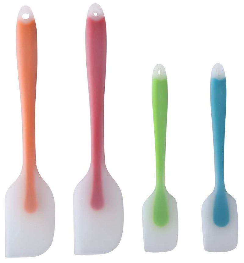 HiramWare Silicone Spatula Set of 4 - Heat Resistant Flexible Spatula 450F with Stainless Steel Core - Food Grade Premium Good Grip Kitchen Utensils - Seamless, Heavy Duty, BPA Free, Dishwasher Safe - Image 3